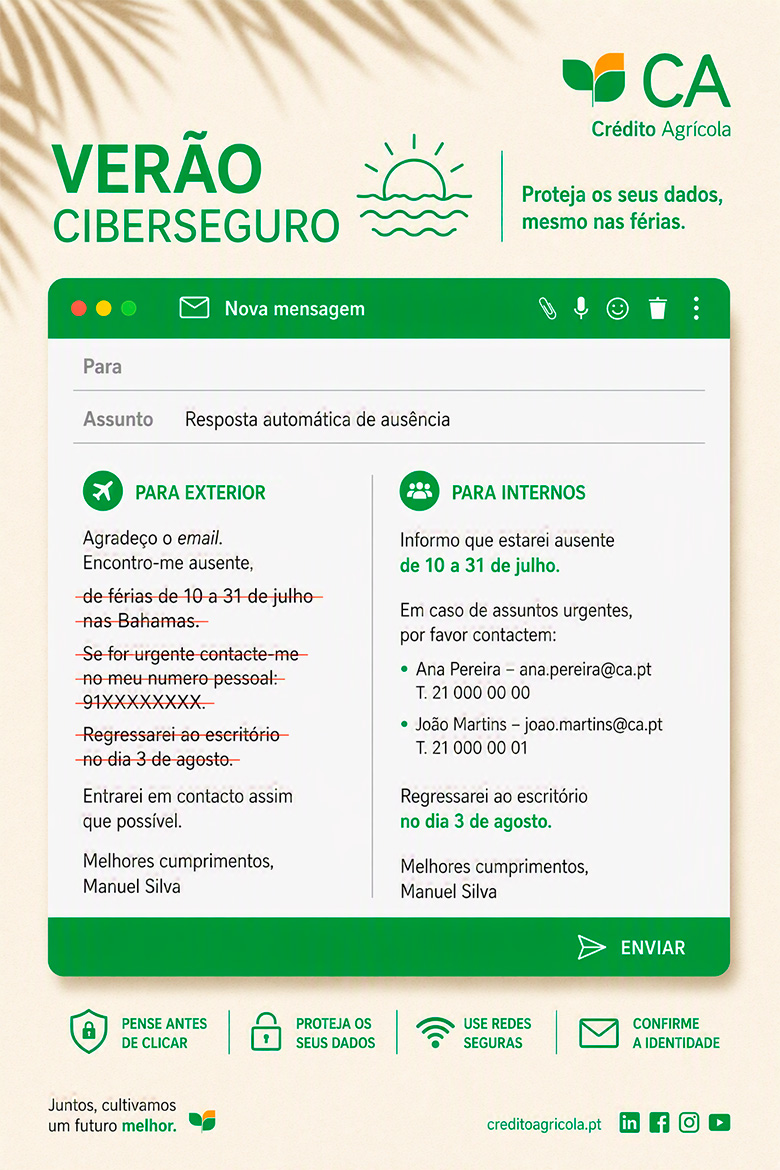 Proteja os seus dados,  mesmo nas férias